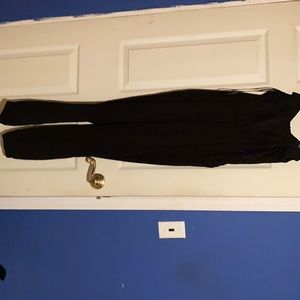 Black lace top romper